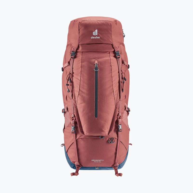 Women's trekking backpack deuter Aircontact X 70+15 SL redwood/ink