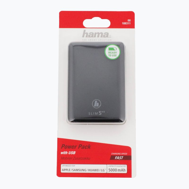 Powerbank Hama Slim 5HD Power Pack 5000 mAh black 1883110000