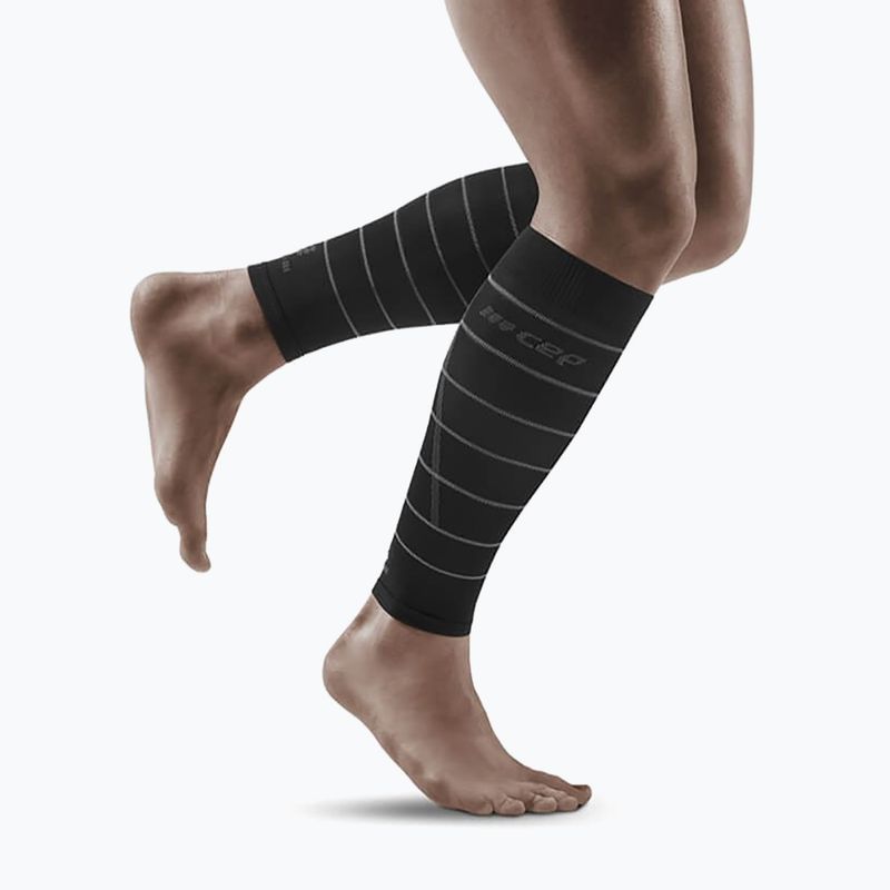 CEP Reflective men's calf compression bands black WS505Z2 2