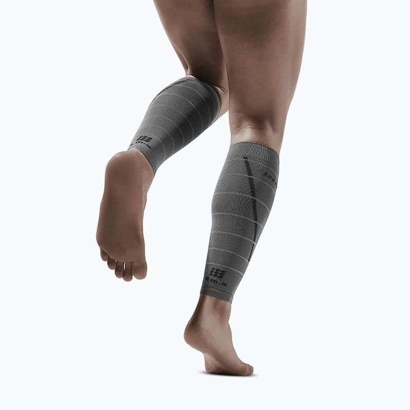 CEP Reflective men's calf compression bands grey WS502Z2 7