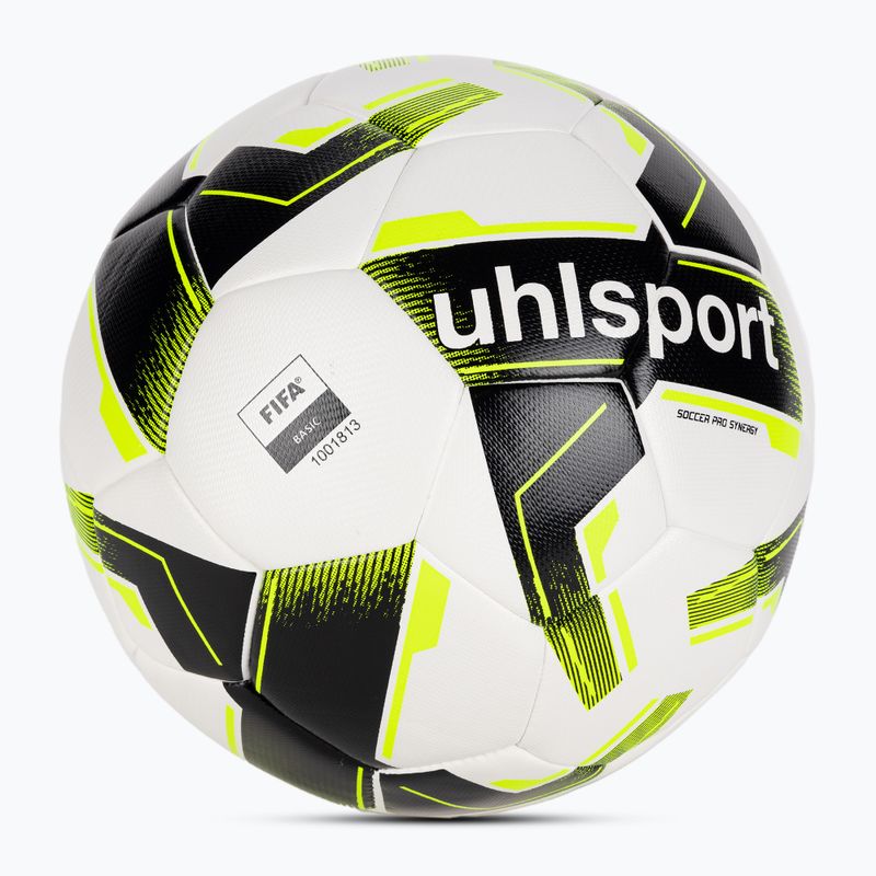 Soccer ball uhlsport Soccer Pro Synergy white/black/fluo yellow size 5 2