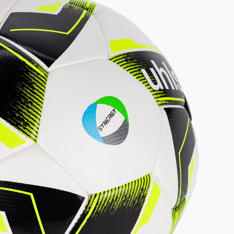 Soccer ball uhlsport Soccer Pro Synergy white/black/fluo yellow size 5 3