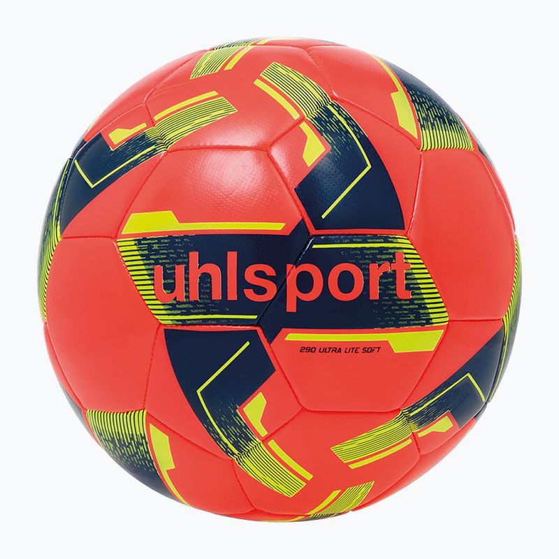 Football ball uhlsport Lite Soft 290 fluo red/navy/fluo yellow size 5 4