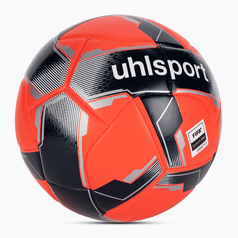 Football uhlsport Match Addglue fluo red/navy/silver size 5 2