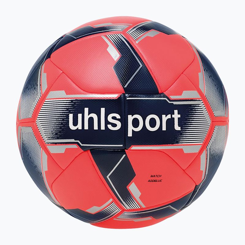 Football uhlsport Match Addglue fluo red/navy/silver size 5 4