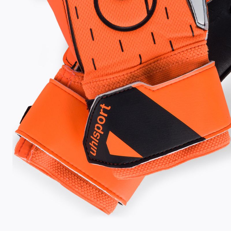 Uhlsport Soft Resist+ goalkeeper gloves orange and white 101127501 4