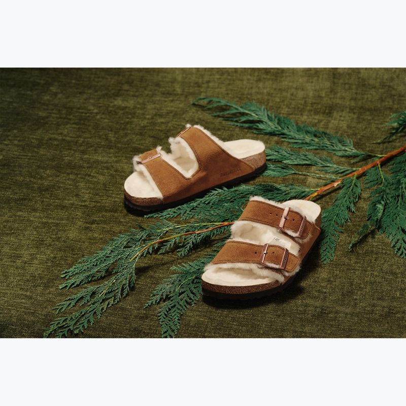 BIRKENSTOCK Arizona Shearling SL Narrow mink flip-flops 4