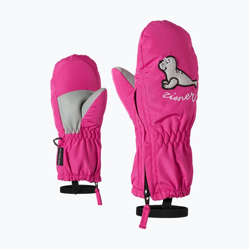 Children's ski gloves ZIENER LE Zoo Minis pop pink 7