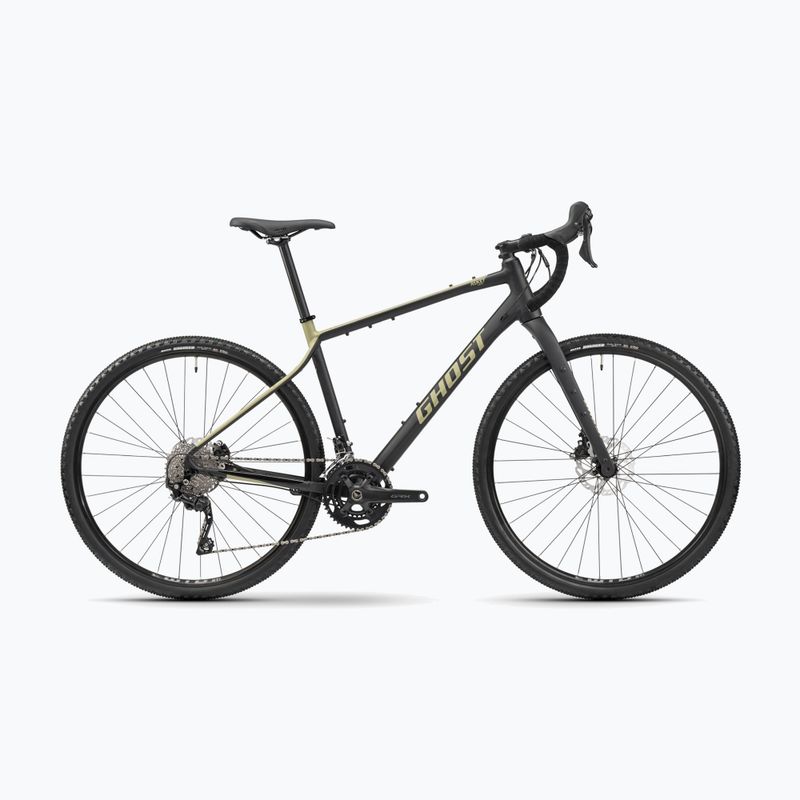 GHOST Asket Essential black/light kaki matt gravel bicycle