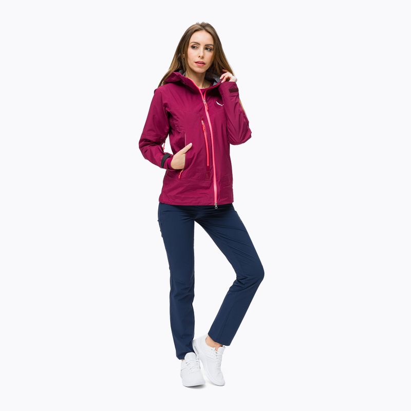 Salewa women's rain jacket Sella Responsive maroon 00-0000027879 2