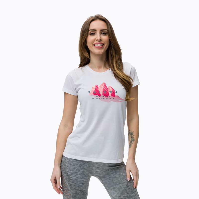 Salewa Lines Graphic Dry women's trekking shirt white 00-0000028064