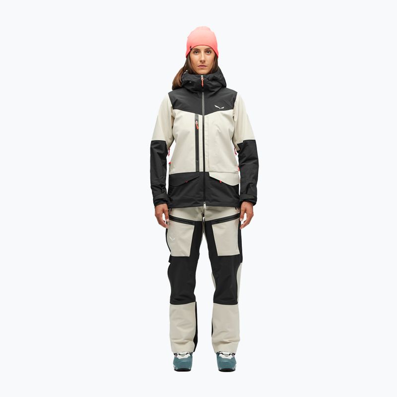 Salewa women's ski jacket Sella 3L Ptxr black and beige 00-0000028187