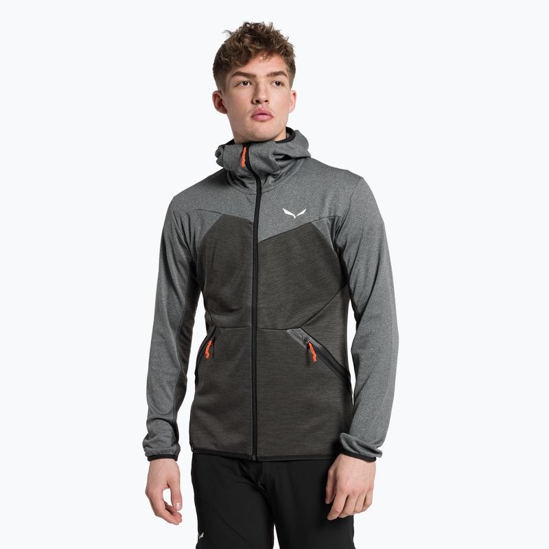 Salewa men's fleece sweatshirt Puez Melange PL FZ Hoody grey 00-0000027386