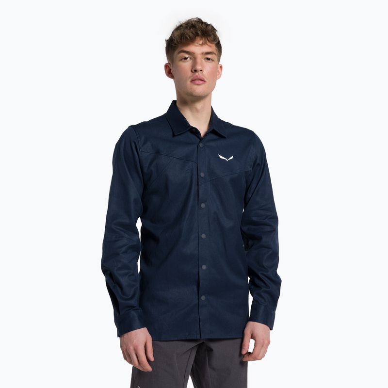 Men's Salewa Fanes Hemp trekking shirt navy blue 00-0000028298