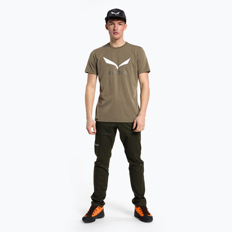 Men's Salewa Solidlogo Dry khaki trekking shirt 00-0000027018 2