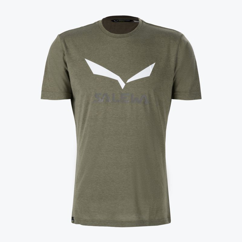 Men's Salewa Solidlogo Dry khaki trekking shirt 00-0000027018 4