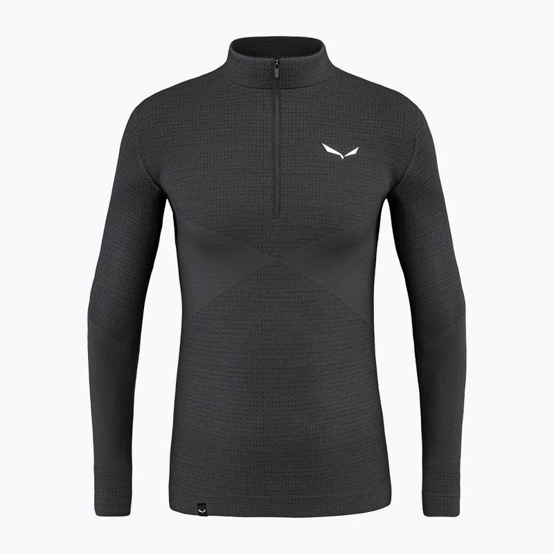 Men's Salewa Zebru Med Warm Amr 1/2z onyx thermal longsleeve