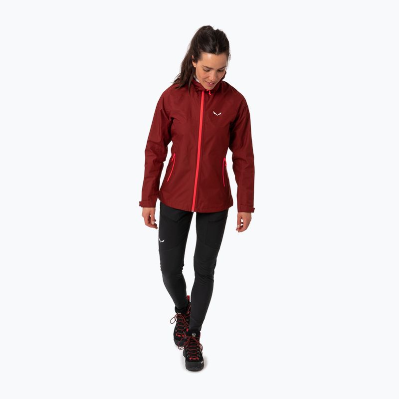 Salewa women's rain jacket Puez Aqua 3 PTX burgundy 00-0000024546