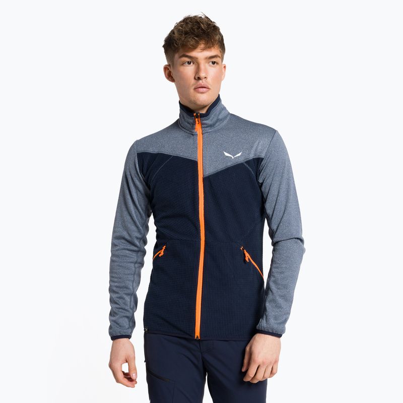 Salewa men's Puez Hybrid PL FZ fleece sweatshirt navy-grey 00-0000027388