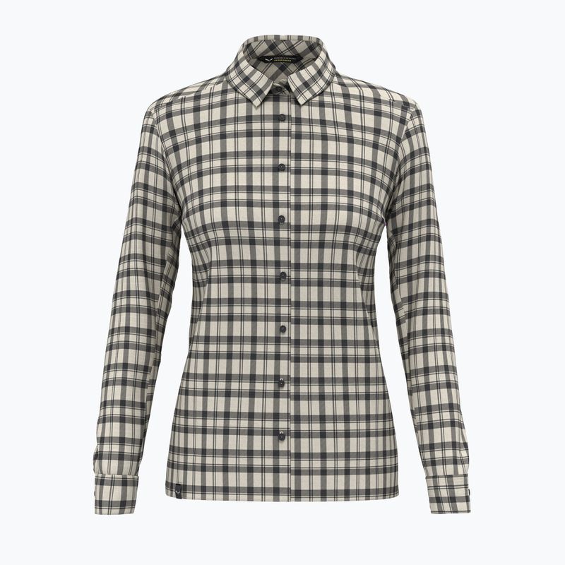 Salewa women's Fanes Flannel 5PL shirt oatmeal/black out 6