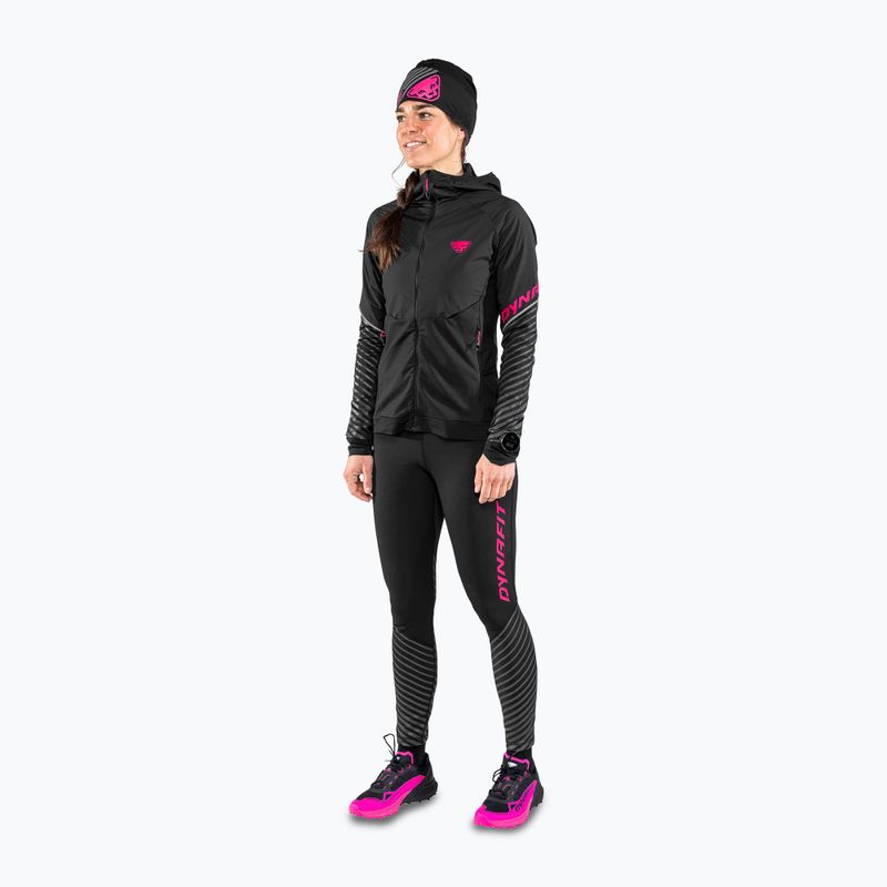 DYNAFIT Reflective women's running leggings black out pink glo 2