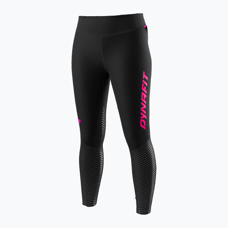 DYNAFIT Reflective women's running leggings black out pink glo 5