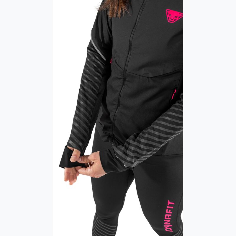 Women's DYNAFIT Alpine Reflective running jacket black out pink glo 4