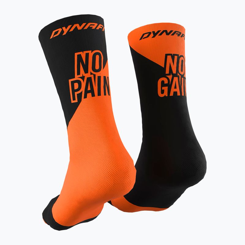 DYNAFIT No Pain No Gain running socks shocking orange 2