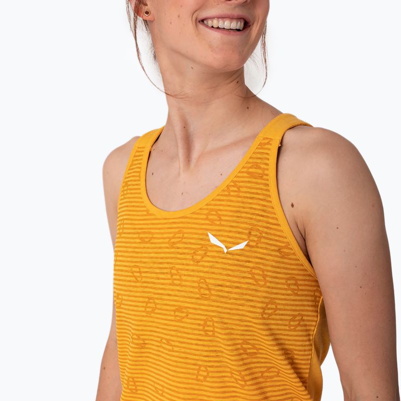 Salewa women's climbing T-shirt Lavaredo Hemp Graphic Tank yellow 00-0000028535 3