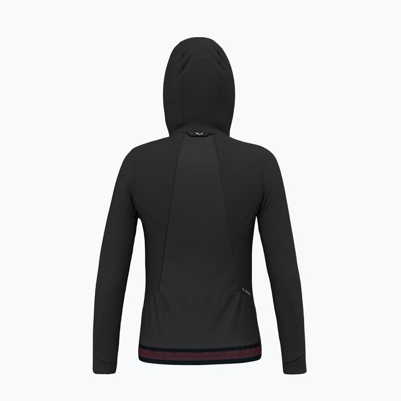 Women's trekking sweatshirt Salewa Pedroc PL Hooded black out 2