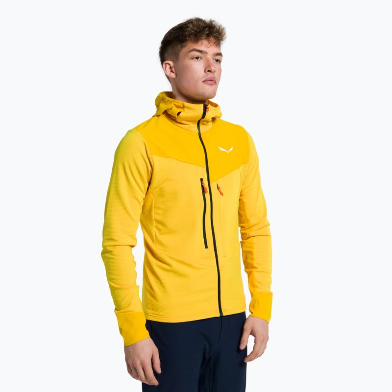 Salewa men's Agner Polarlite Hooded trekking sweatshirt yellow 00-0000028557