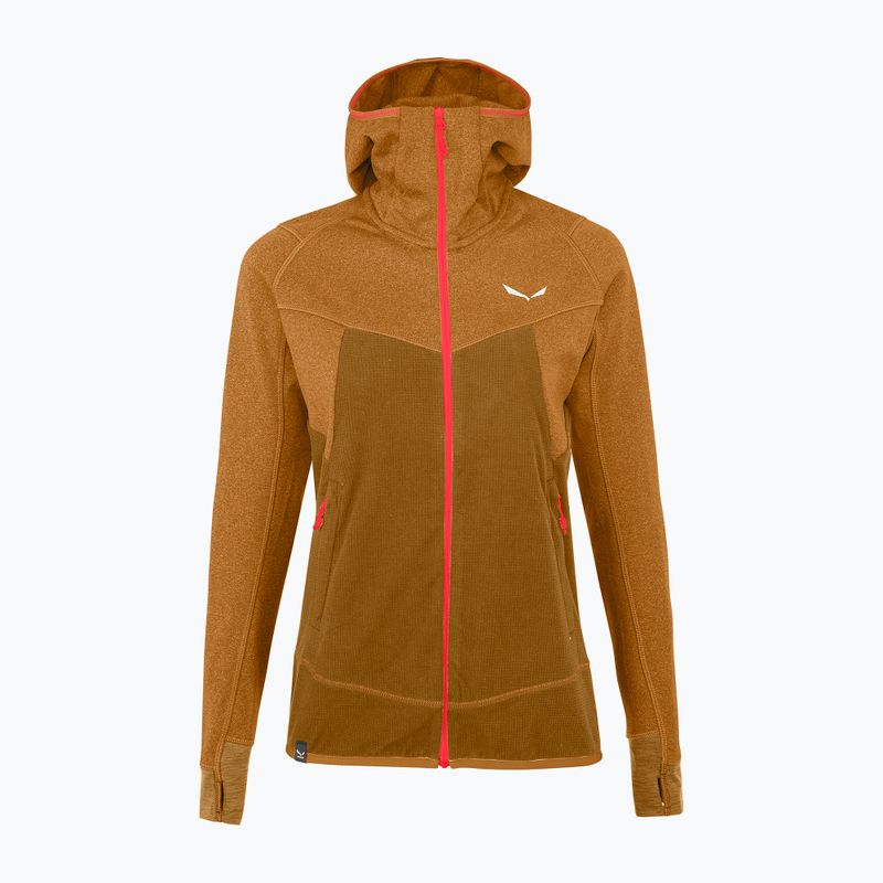 Women's trekking sweatshirt Salewa Puez Hybrid PL FZ Hoody golden brown melange