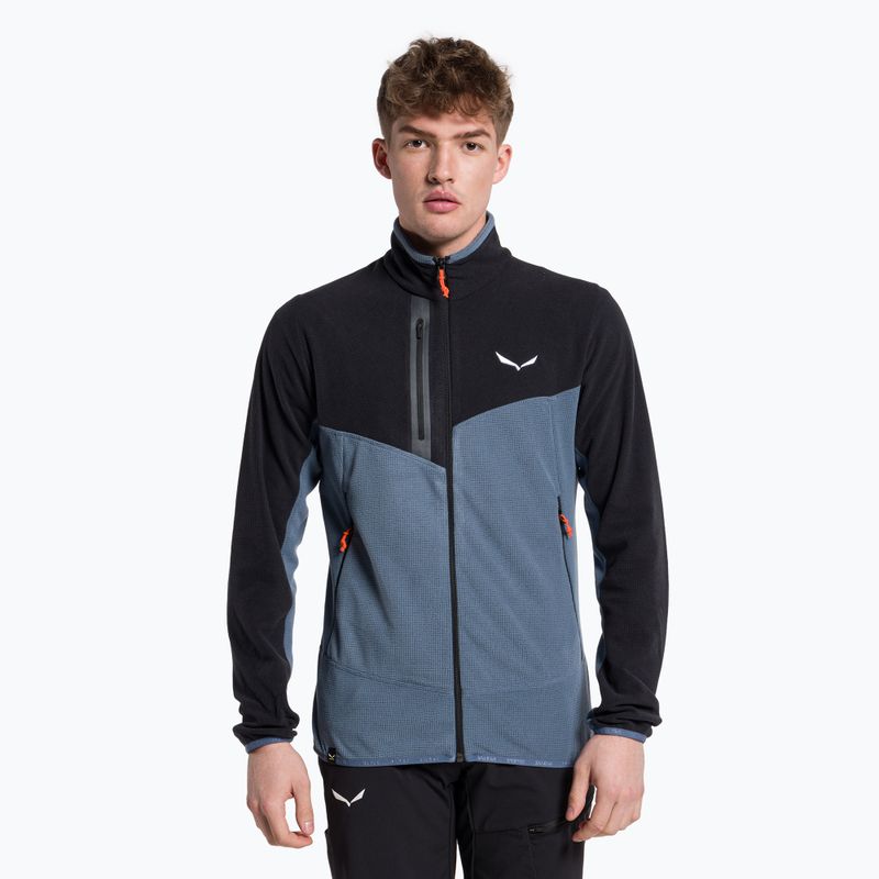 Men's Salewa Paganella PL blue-grey fleece sweatshirt 00-0000027924