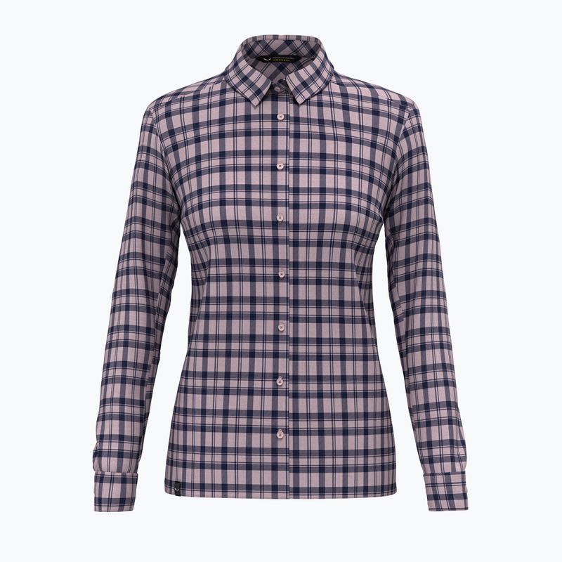 Salewa women's Fanes Flannel 5PL shirt zephyr/navy blazer 4