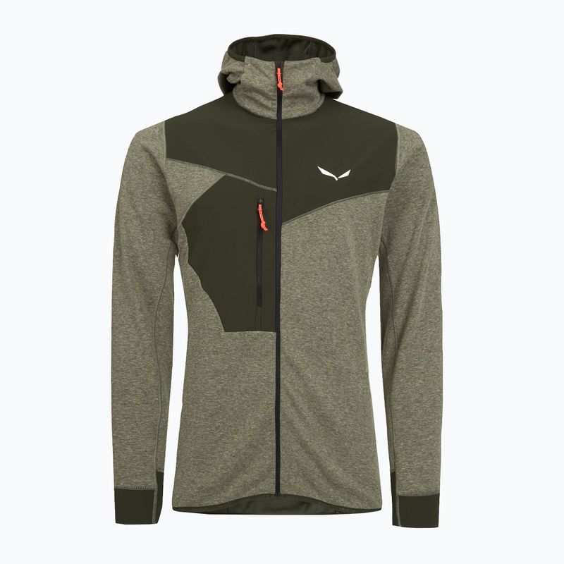 Men's trekking sweatshirt Salewa Puez 2 Dry Hood FZ dark olive melange