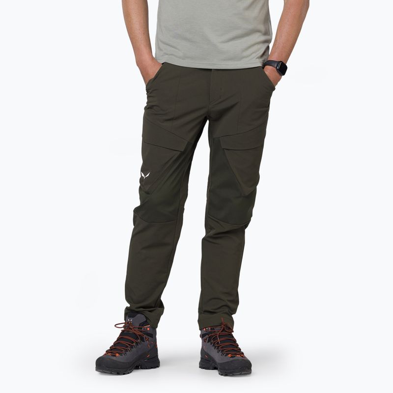 Men's softshell trousers Salewa Puez DST Warm Cargo dark olive