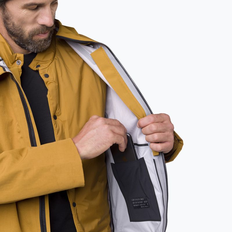 Men's rain jacket Salewa Fanes 3L Ptx Hemp 2/1 Parka golden brown int.7020 8