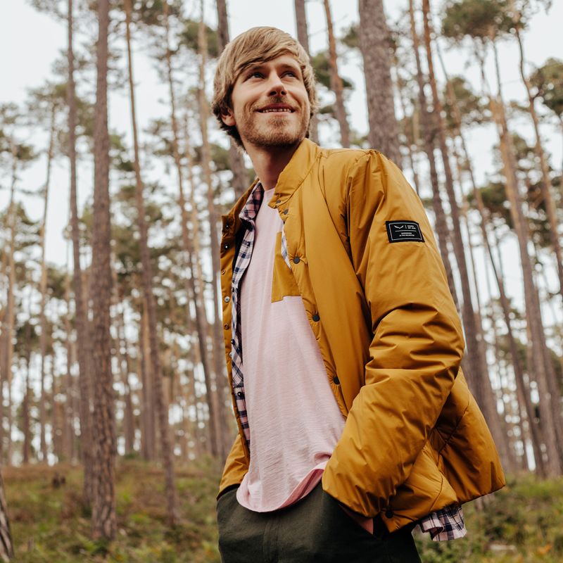 Men's rain jacket Salewa Fanes 3L Ptx Hemp 2/1 Parka golden brown int.7020 11