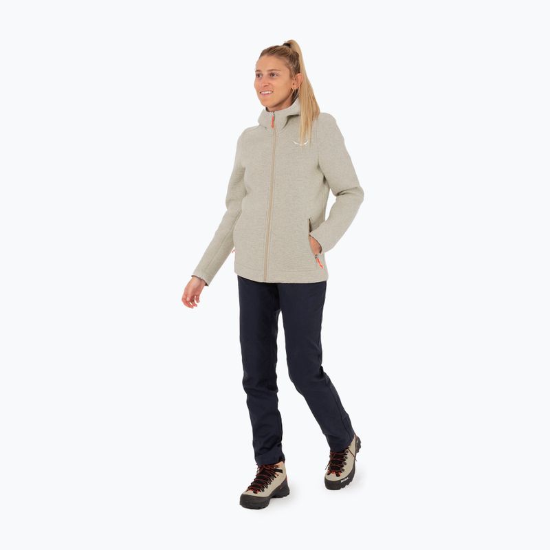 Salewa women's trekking sweatshirt Sarner 2L Wool Fz Hoody oatmeal 2