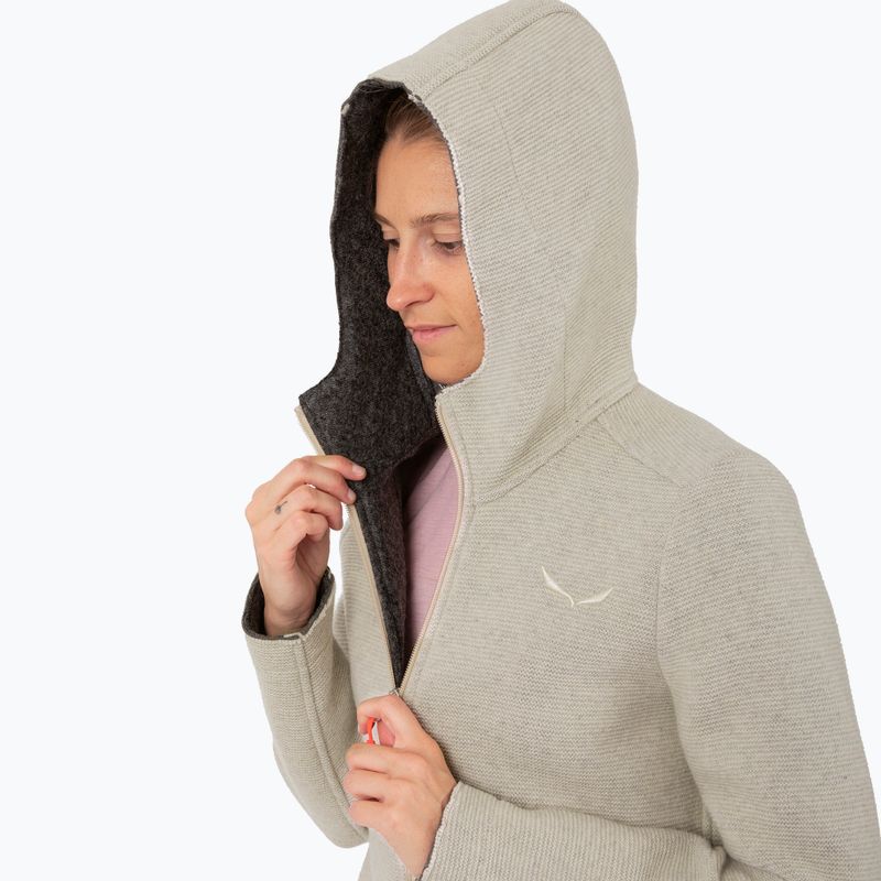 Salewa women's trekking sweatshirt Sarner 2L Wool Fz Hoody oatmeal 4