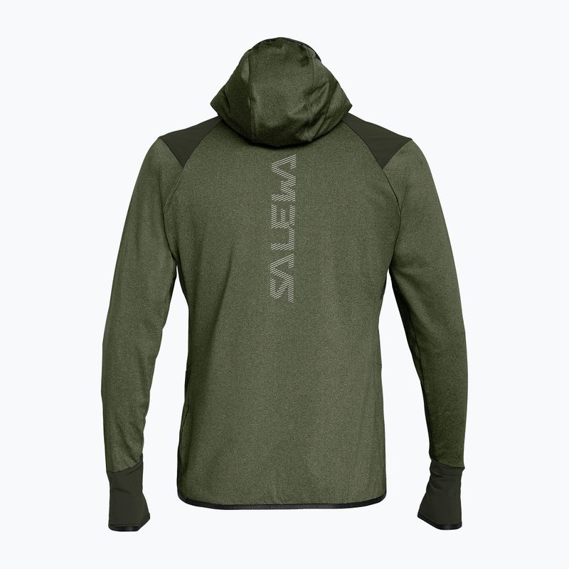 Salewa men's trekking sweatshirt Agner Hybrid PL/DST FZ dark olive melange 2