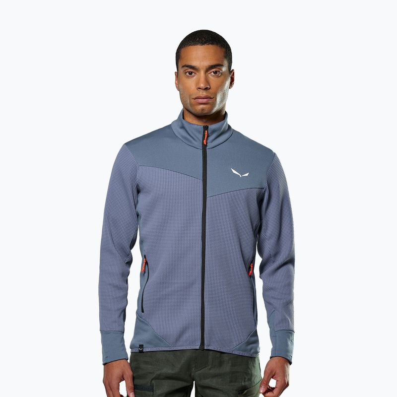 Salewa men's trekking sweatshirt Puez Waffle Hyb PL HD java blue