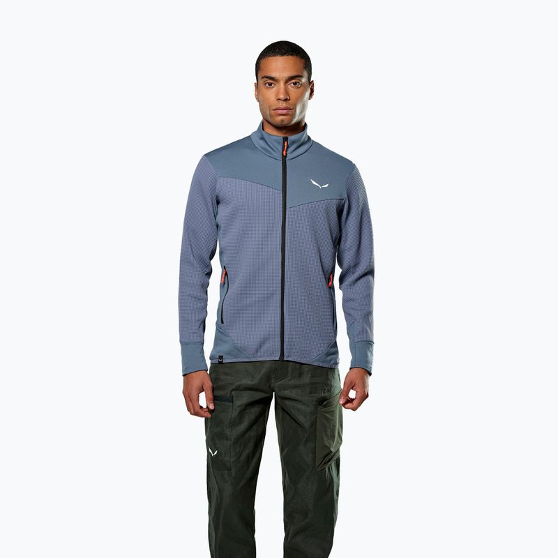 Salewa men's trekking sweatshirt Puez Waffle Hyb PL HD java blue 2