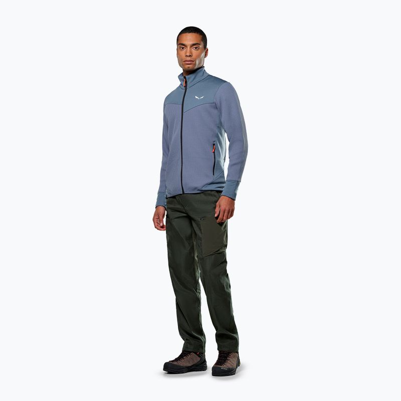 Salewa men's trekking sweatshirt Puez Waffle Hyb PL HD java blue 4