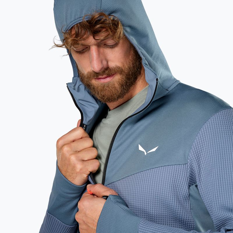 Salewa men's trekking sweatshirt Puez Waffle Hyb PL HD java blue 5