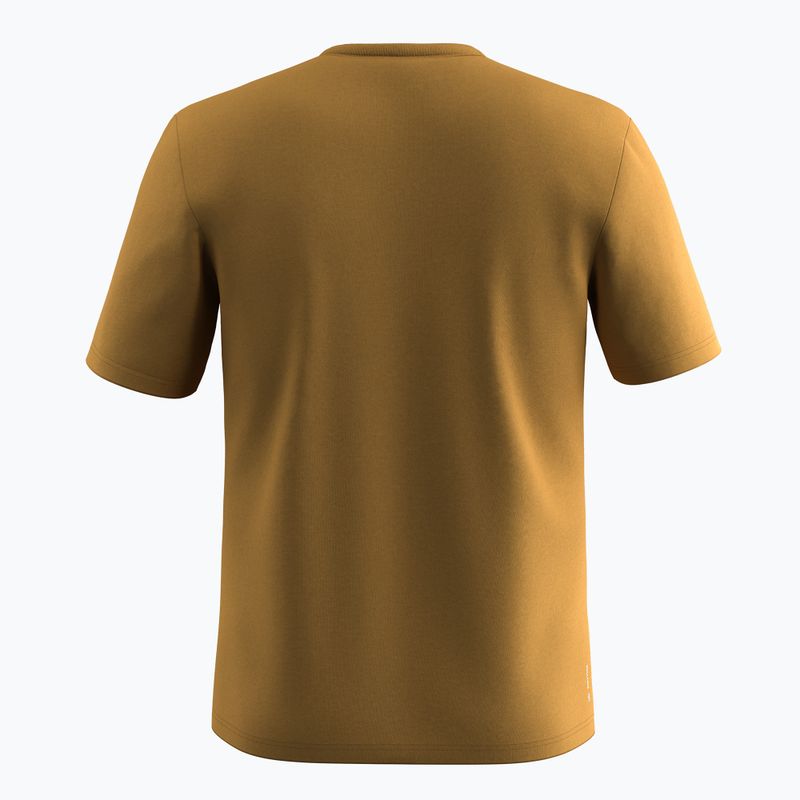 Men's Salewa Solidlogo Dry golden brown trekking shirt 2