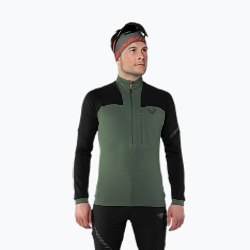 Men's DYNAFIT Speed Polartec 1/2 Zip black out/thyme sweatshirt