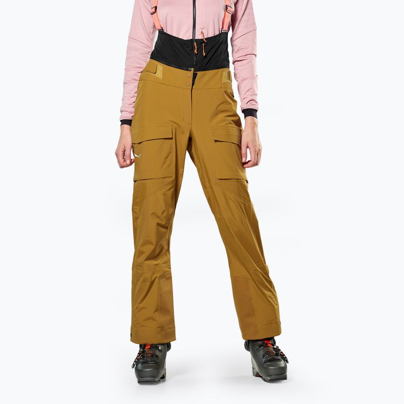 Salewa women's ski trousers Sella Free 3L Ptx golden brown