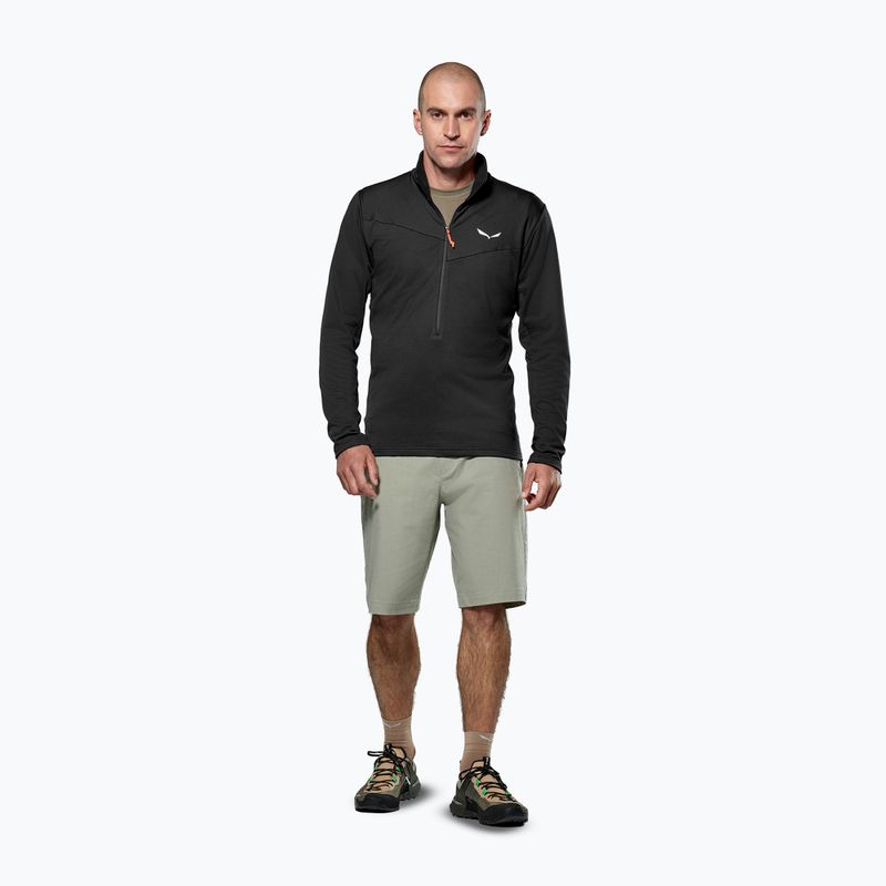 Men's trekking sweatshirt Salewa Puez Cammio Polarlite Half Zip Black Out 2