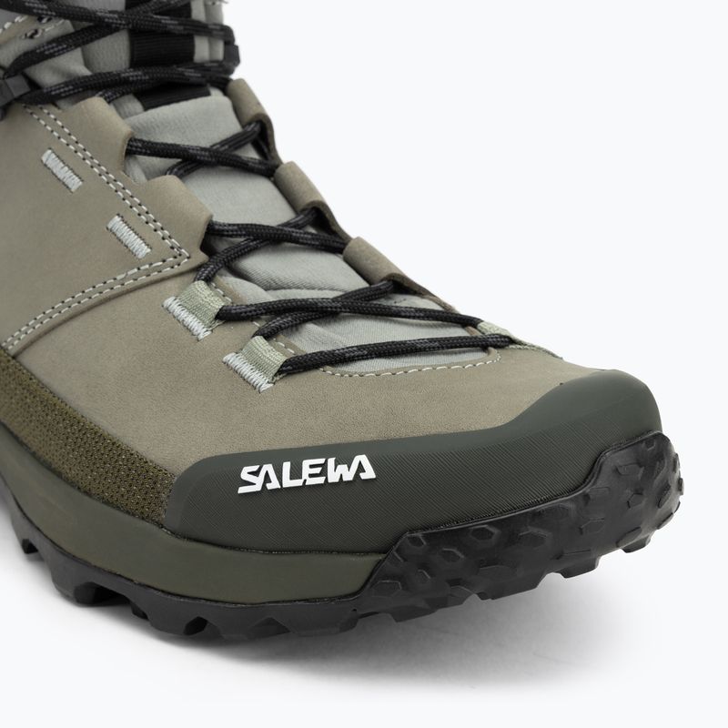 Salewa men's trekking boots Puez Leather Mid Ptx shadow / dark olive 7